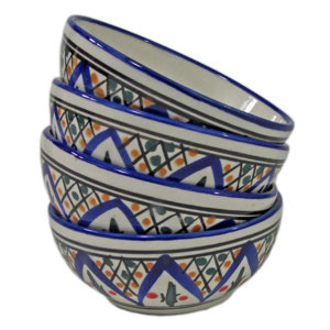 Tabarka 8 oz. Stoneware Deep Sauce/Ice Cream Bowl (Set of 4)