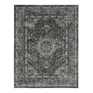 Lamberth Distressed Medallion Gray Area Rug