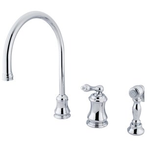 Single Handle Widespread Kitchen Faucet with Metal Lever Handle