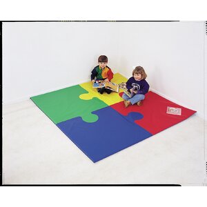 Primary Square Puzzle Floor Mat