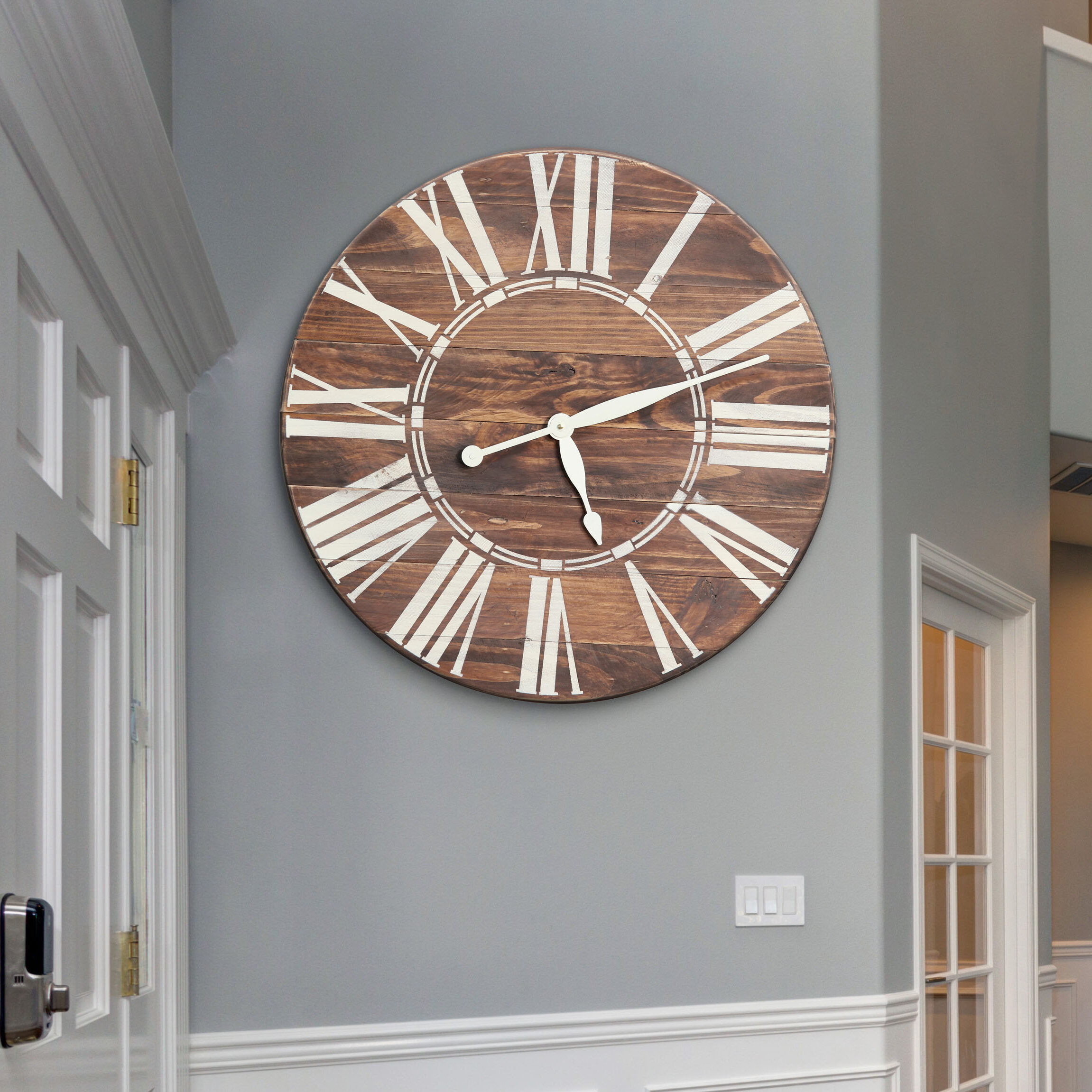 Medium Brown Wood Oversized Wall Clocks You Ll Love In 2019 Wayfair