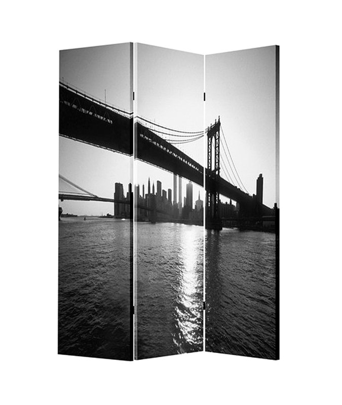 Screen Gems 72" x 48" New York Skyline 3 Panel Room Divider & Reviews