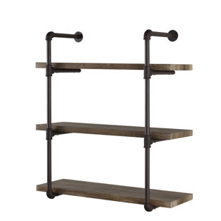 Bathroom Wall Shelves You Ll Love Wayfair Kennard 3 Tier Pipe Wall Shelf