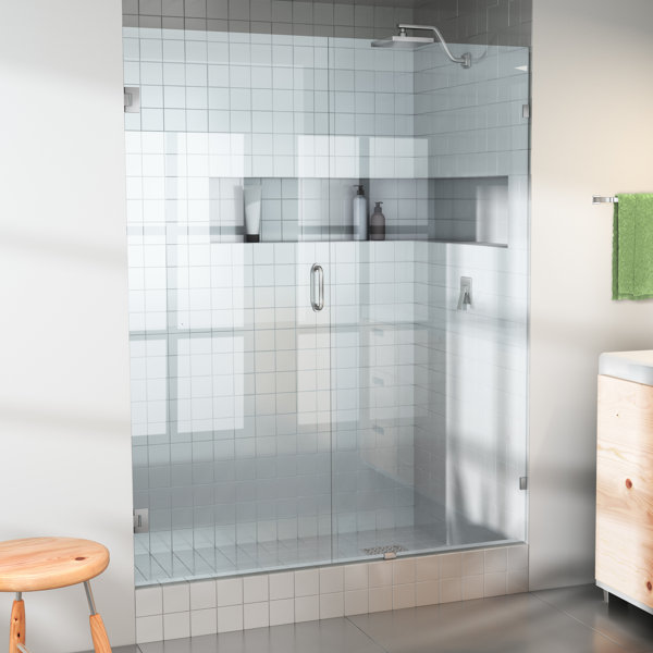 Gl Warehouse 46 X 78 Hinged Frameless Shower Door Wayfair