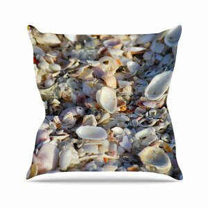 Philip Brown Seashells on the Beach Outdoor Throw Pillow