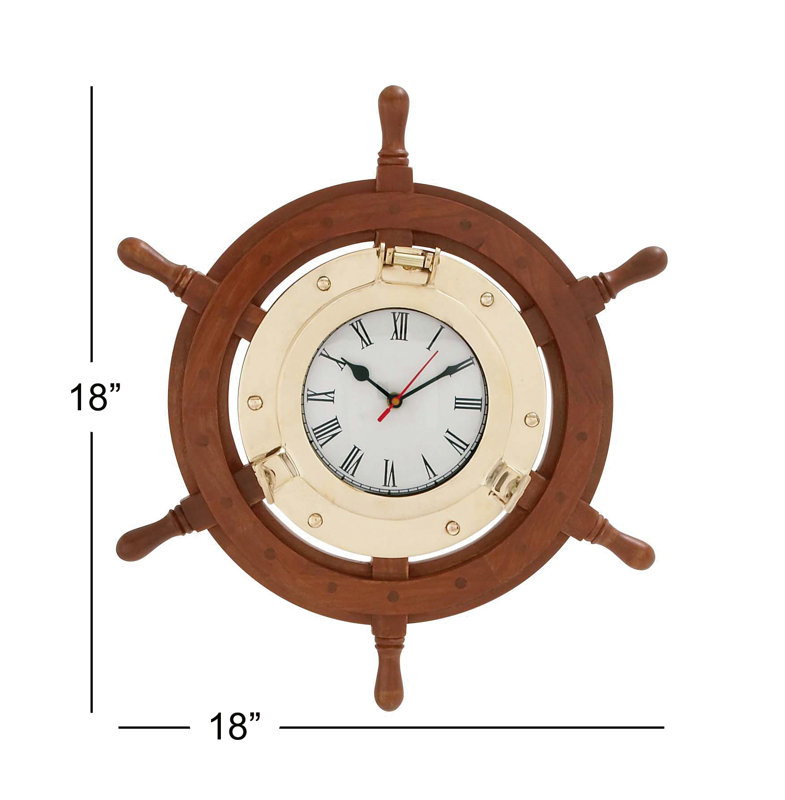 Cole & Grey Ship Wheel 18" Wall Clock & Reviews Wayfair