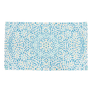 Baize Foil Printed Turquoise Indoor Area Rug