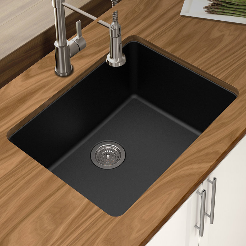 Winpro Granite Quartz 25" x 18.5" Single Bowl Undermount ...