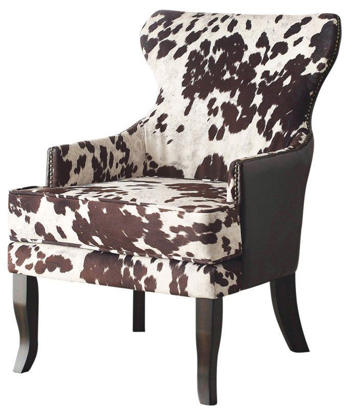 !nspire Faux Cowhide Accent Wingback Chair & Reviews Wayfair