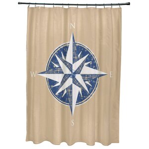 Hancock Compass Geometric Print Shower Curtain