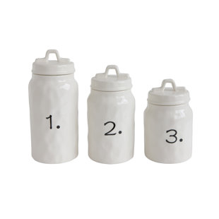 Canisters Jars Joss Main Ceramic Canister Numbers 3 Piece Kitchen Set