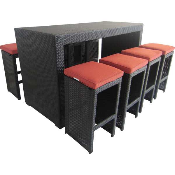 Creative Living 9 Piece Oahu Patio Bar Set In Terracotta Wayfair