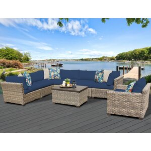 Monterey 8 Piece Sectional Seating Group with Cush...