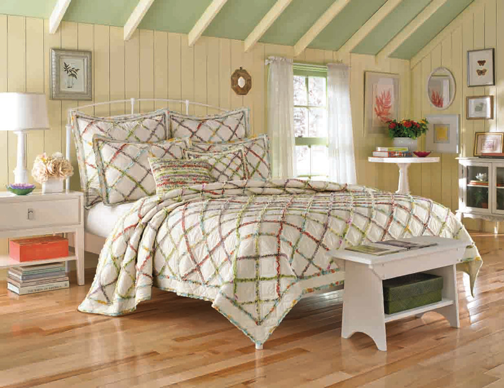 Laura Ashley Home Ruffled Garden Cotton Reversible Quilt by Laura