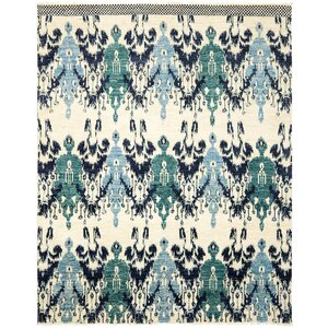 Almeda Hand-Knotted Ivory/Navy Area Rug