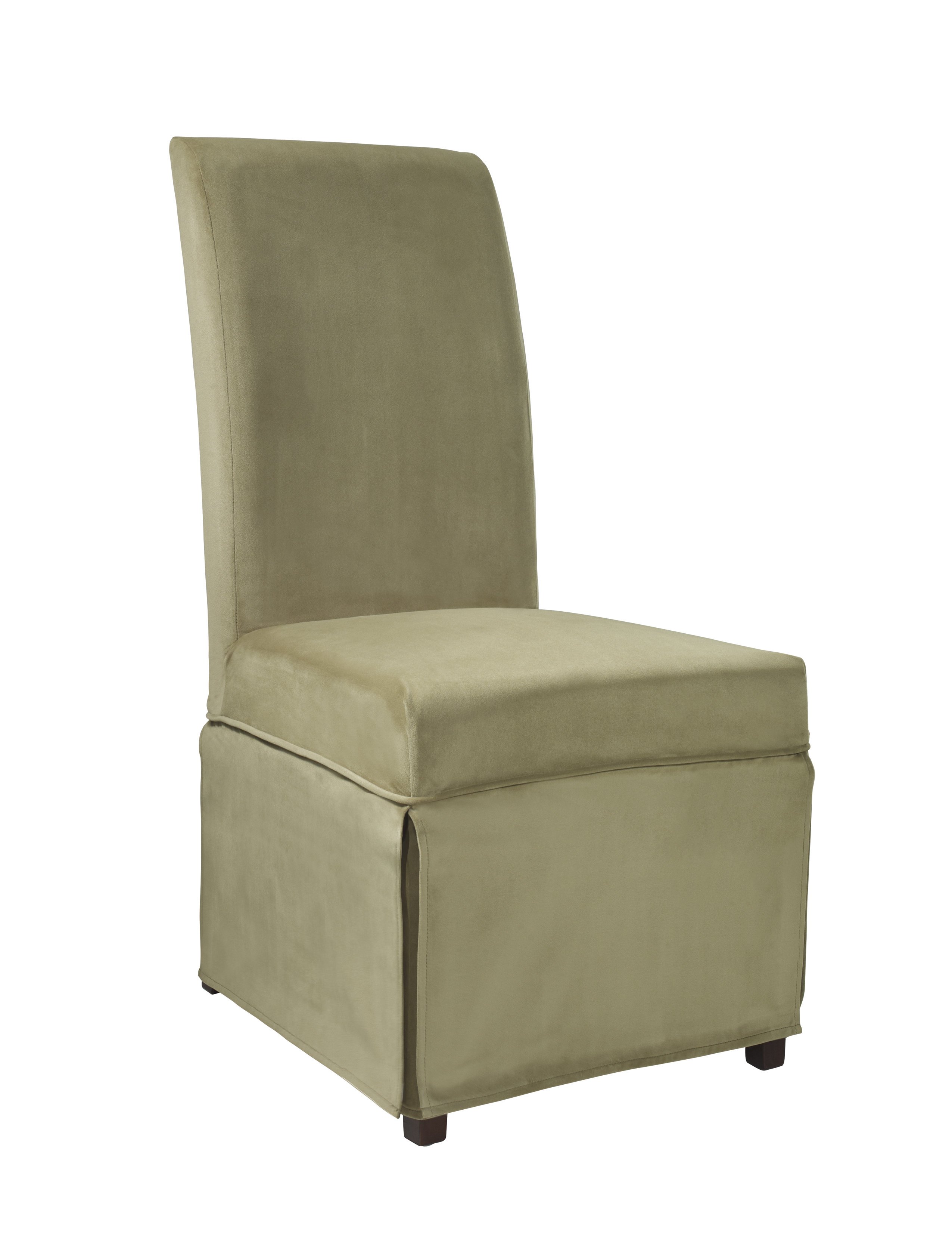 Velvet Skirted Box Cushion Dining Chair Slipcover