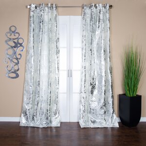 Amirah Damask Semi-Sheer Grommet Single Curtain Panel