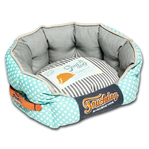 Polka-Striped Polo Rounded Fashion Dog Bed