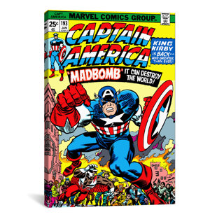 Marvel Comics Captain America Issue Cover Graphic Art On Wrapped Canvas Marvel Comics Captain America Issue Cover Graphic Art On Wrapped Canvas
