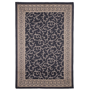 Ornate Vine Black Indoor/Outdoor Area Rug