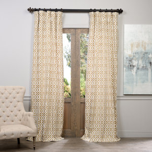 Nairobi Printed Cotton Geometric Rod Pocket Single Curtain Panel