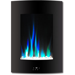 Betria Crystal Display Vertical Wall Mount Electric Fireplace by Ebern Designs