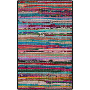 Cotton Rag Rugs Washable Wayfair Perino Rag Red Blue Area Rug
