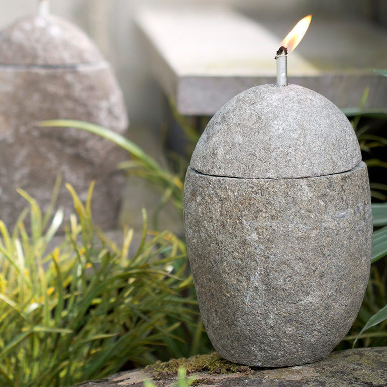 VivaTerra Zen Stone Oil Lamp Garden Torch Wayfair