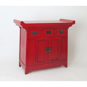 Asian Oriental 2 Door Accent Cabinet