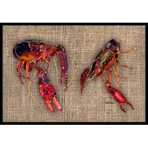 Burlap and Craw Fish Doormat