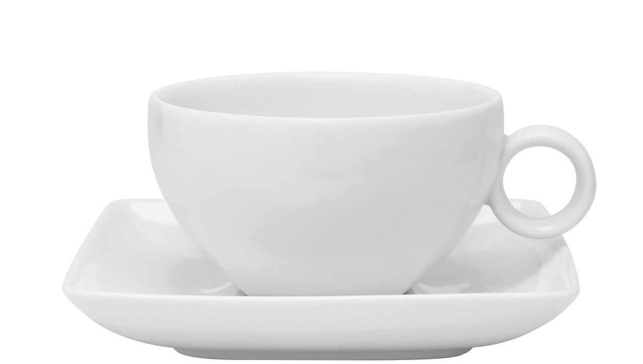 White Cup And Saucer Wayfair Carré White Tea Cup And Saucer Set Of 4