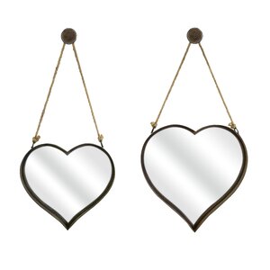 2 Piece Heart Shape Wall Mirror