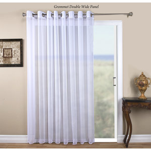 Tergaline Patio Solid Sheer Grommet Single Curtain Panel