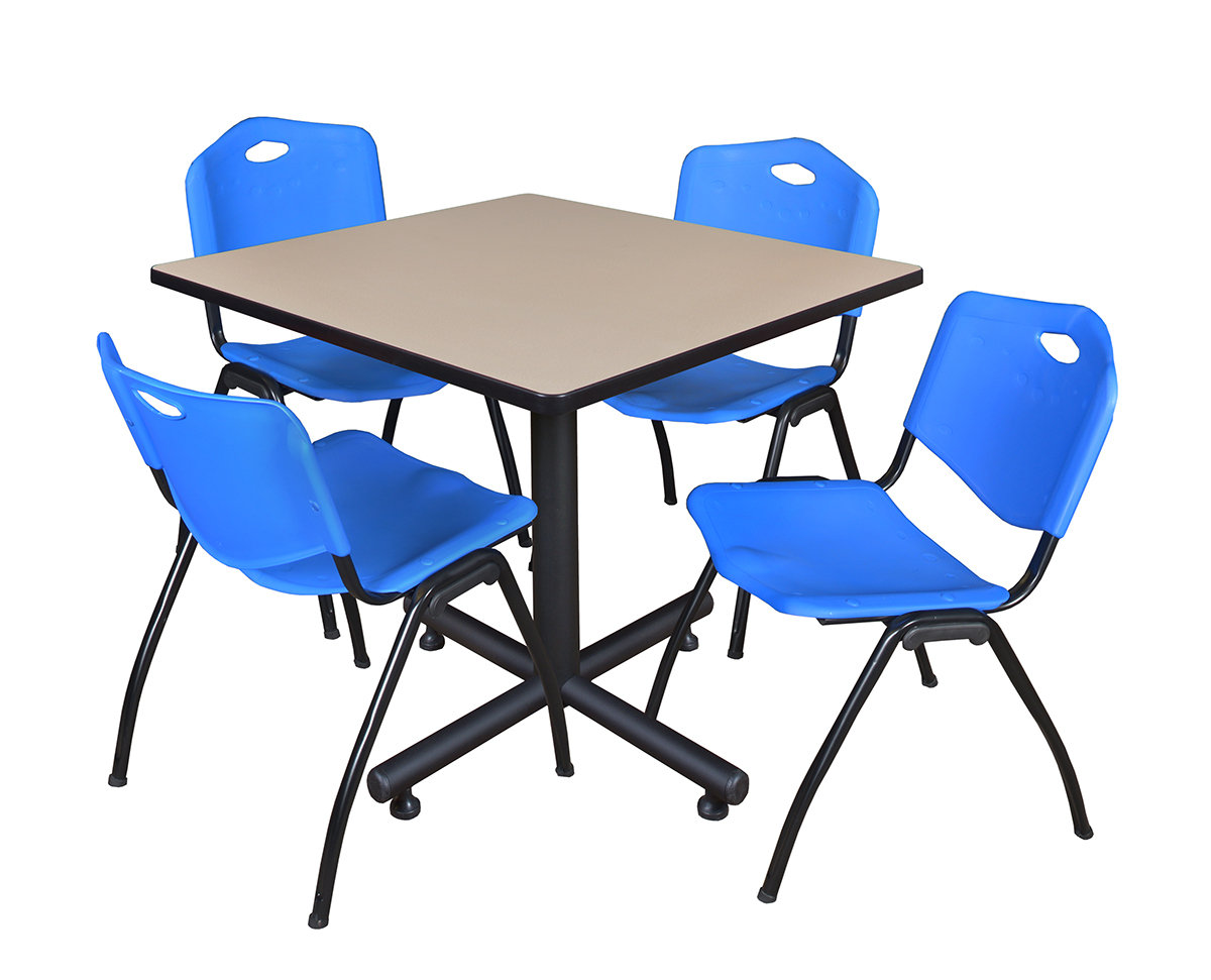 Regency Kobe 36" Square 5 Piece Breakroom Table and Chair ...