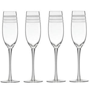 Library Stripe 7.5 oz. Champagne Flutes (Set of 4)