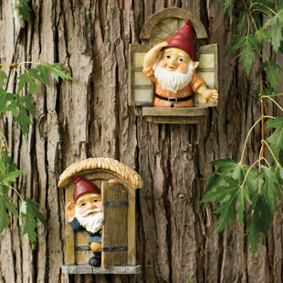 View Knothole Gnomes 2 Piece Garden Welcome Tree Statue
