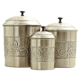 Kitchen Canisters Jars You Ll Love Wayfair Victoria 3 Piece Kitchen Canister Set