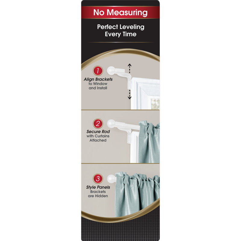 Maytex Smart Easy Install Cafe Window Curtain Single Rod & Reviews