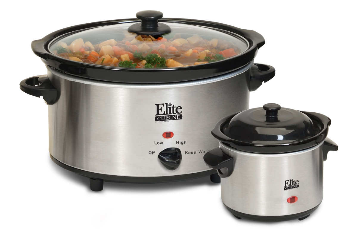 Elite by MaxiMatic Cuisine 5Quart Slow Cooker with Mini Dipper