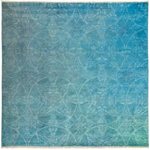 One-of-a-Kind Vibrance Hand-Knotted Blue Area Rug