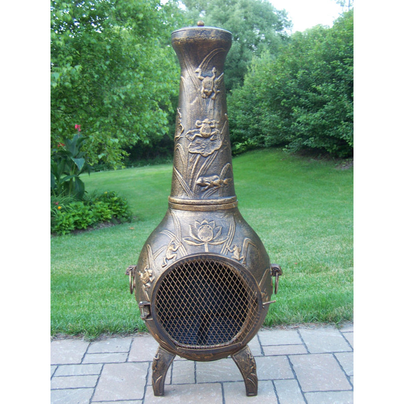 Oakland Living Frogs Cast Iron Wood Burning Chiminea Wayfair