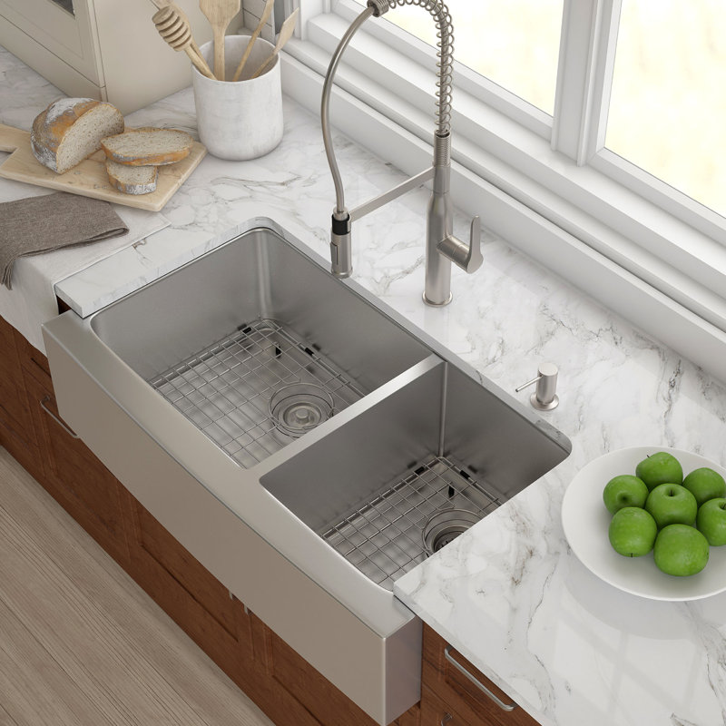 Bathroom Sinks Double Basin kraus stainless steel 35.88"x 20.75" double basin farmhouse Bathroom Sinks Double Basin kraus stainless steel 35.88"x 20.75" double basin farmhouse