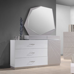 Ernesto 3 Drawer Dresser with Mirror by Wade Logan