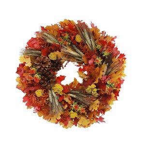 Dried Leaves Red Wreath
