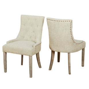 Nailhead Dining Chairs You Ll Love Wayfair Vicini Upholstered Dining Chair Set Of 2