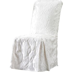 Matelasse Damask Long Chair Slipcover