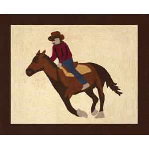 Wild West Cowboy Floor Brown/Beige Area Rug