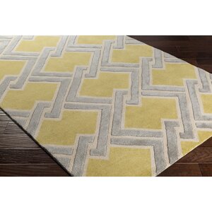 Vazquez Hand-Tufted Yellow/Neutral Area Rug