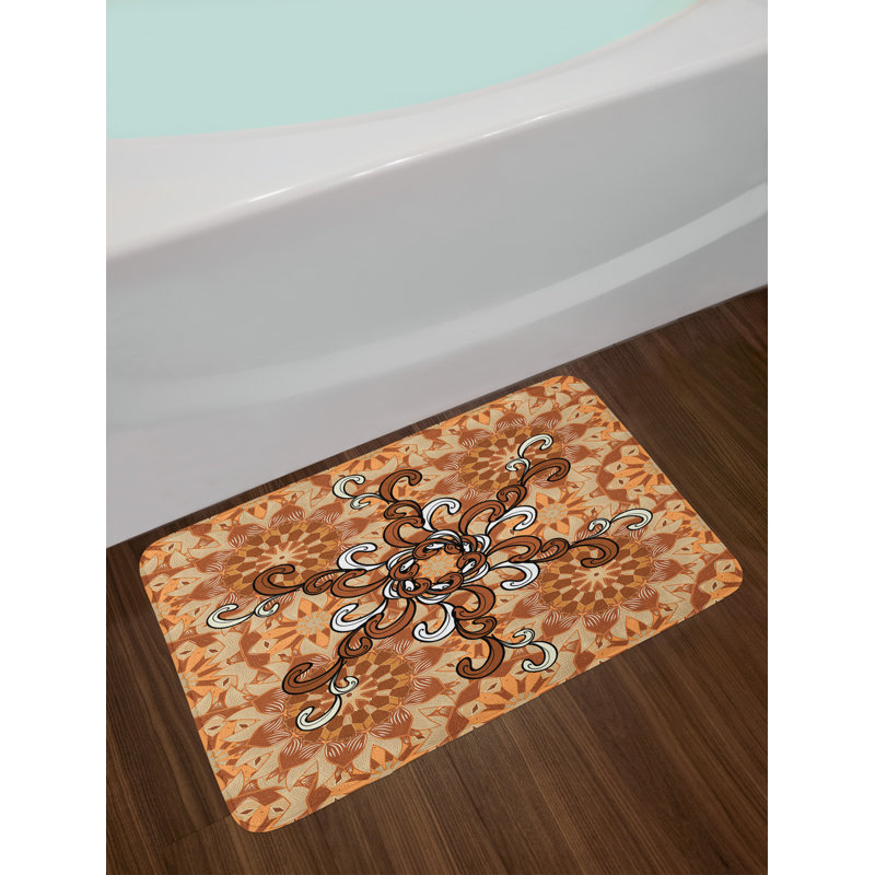 East Urban Home Ambesonne Tan And Brown Bath Mat By Abstract