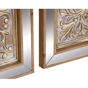 3 Piece Metal Mirror Plaque Wall Du00e9cor Set